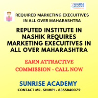 REQUIRED MARKETING EXECUITIVES IN NASHIK CITY AND DISTRICT